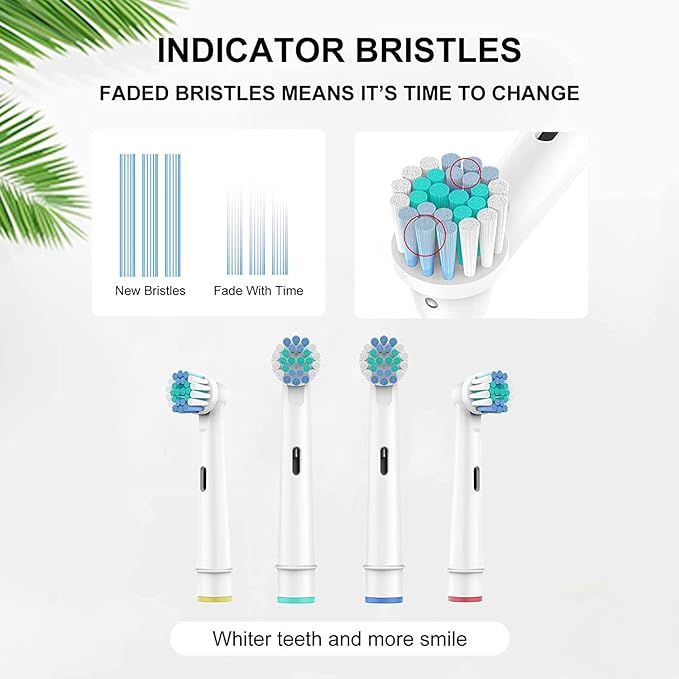 Electric Toothbrush Replacement Heads Compatible with Oral-B for Gum Health Improvement, Pack of 4