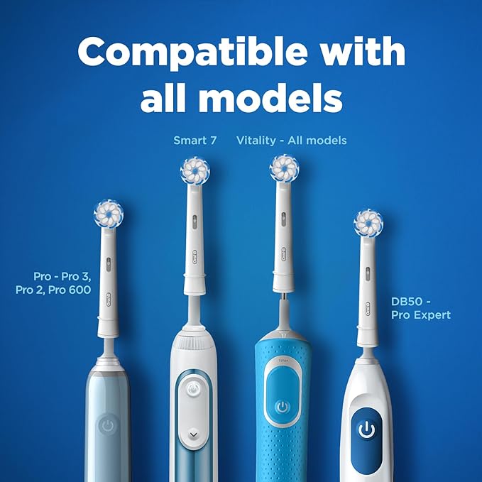 Oral B Sensitive Clean Refills, Original Replaceable Brush Head Electric Toothbrushes, Pack Of 2