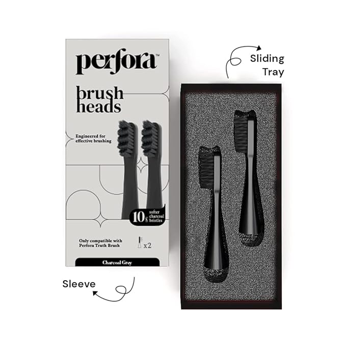 Perfora Replacement Brush Heads For Perfora Electric Truthbrush Model - 001, Pack of 2