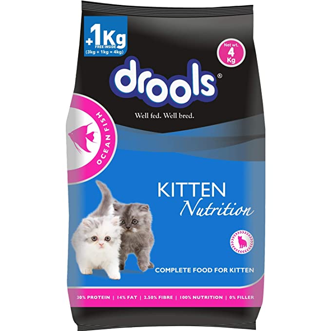 Drools Kitten(1-12 Months) Dry Cat Food- Ocean Fish- 12Kg with Free Container