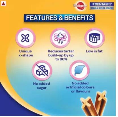 Pedigree Dentastix Oral Care Treats for Medium Breed Adult Dogs (10-25 Kg)- Bacon Flavor- 28 Sticks