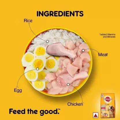 Pedigree Dry Food for Adult Dogs (High Protein Variant)- Chicken- Egg & Rice Flavour