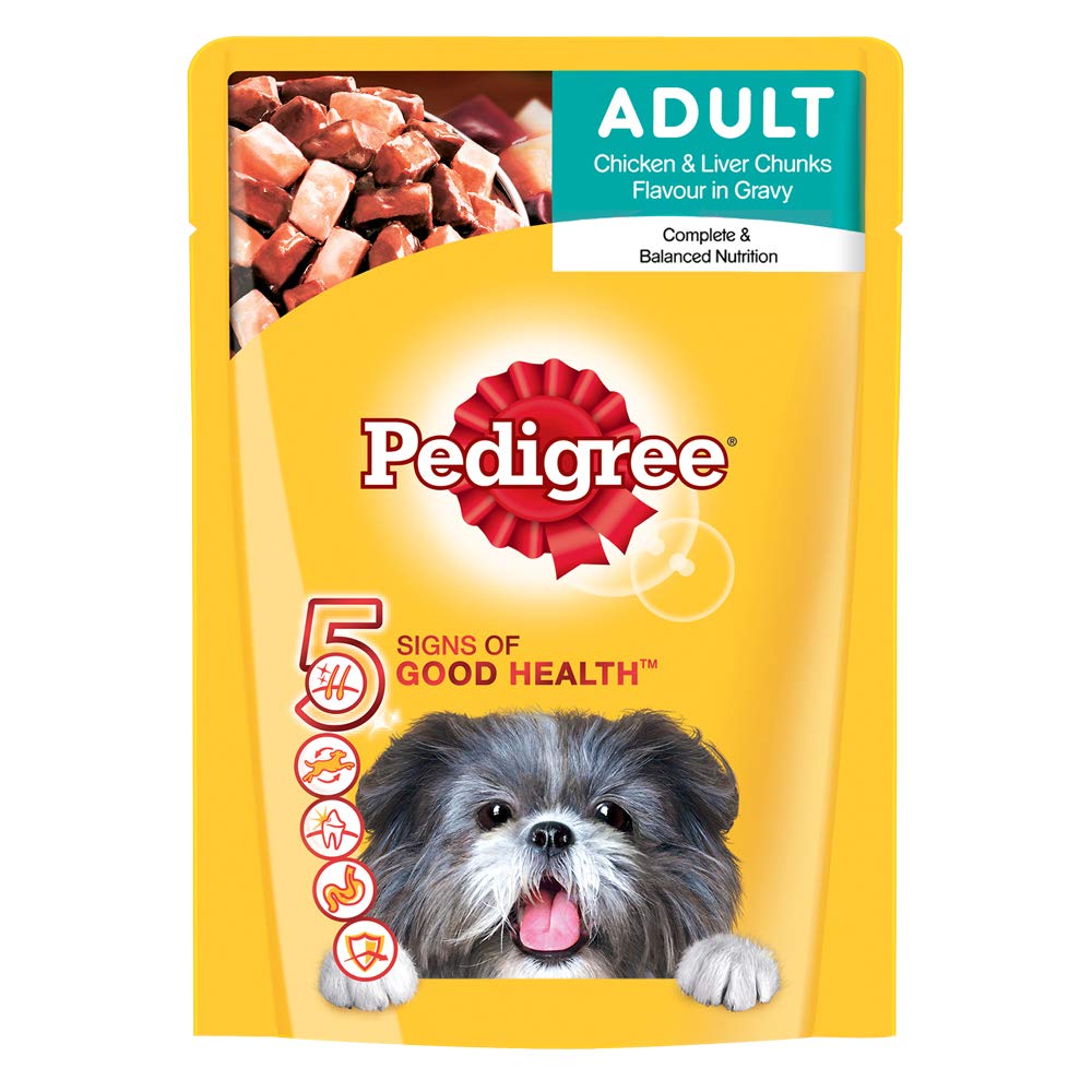 Pedigree Wet Dog Food | For Adult | Chicken & Liver Flavour | Tasty Meal with Real Meat