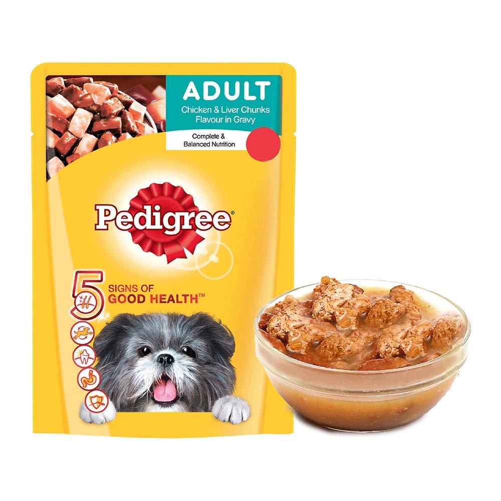 Pedigree Wet Dog Food | For Adult | Chicken & Liver Flavour | Tasty Meal with Real Meat