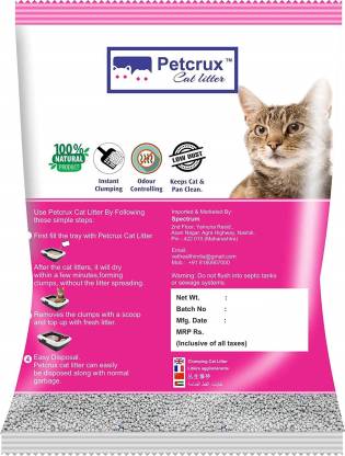 PetCrux Exclusive Scoopable Smart Bentonite Cat Litter- 5Kg (Pack of 2 - Total 10 Kg)