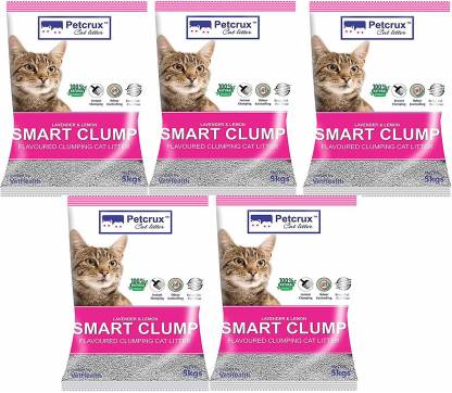 PetCrux Exclusive Scoopable Smart Bentonite Cat Litter- 5Kg (Pack of 5 - Total 25 Kg)