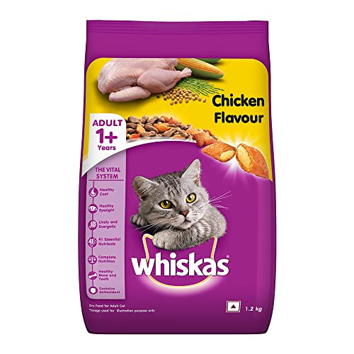 Whiskas Dry Cat Food for Adult Cats (1+ Years) -  Chicken Flavour