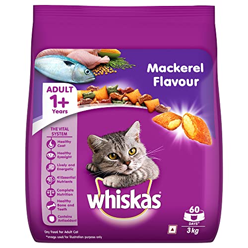 Whiskas Dry Food for Adult Cats (+1 Years)  Mackerel Flavour