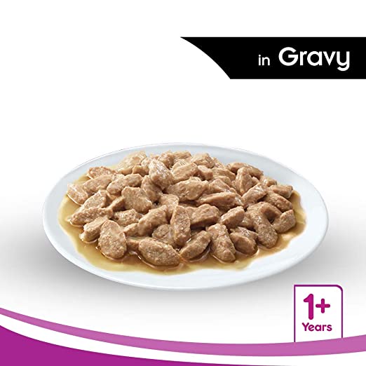 Whiskas Wet Food for Adult Cats (1+Years)- Salmon in Gravy Flavour- 1 Pouches (1 x 85gm)