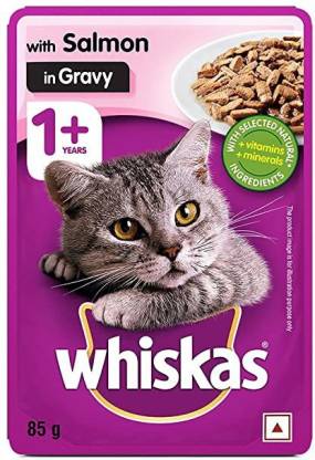 Whiskas Wet Cat Food | For Adult | Salmon Flavour | Hydrating Tasty Meal for Cats
