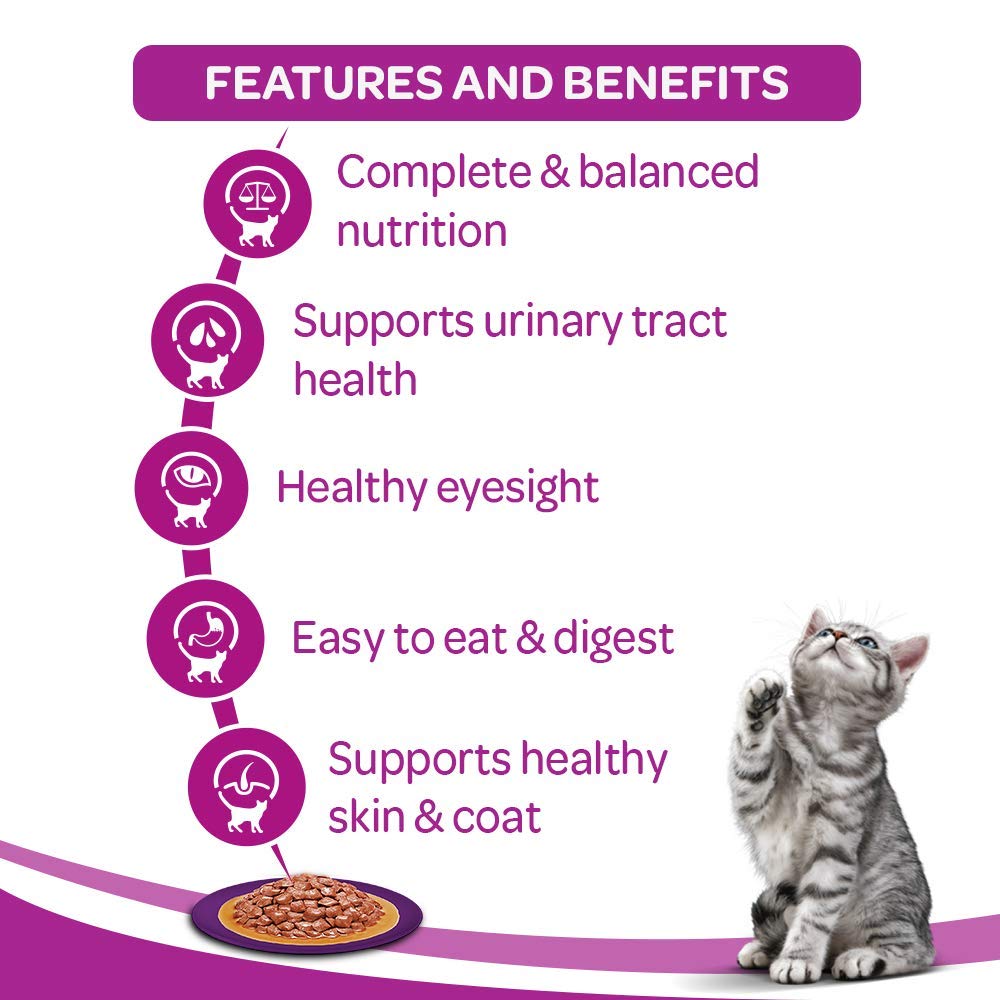 Whiskas Wet Food for Adult Cats- Chicken in Gravy Flavour- 24 Pouches (24 x 85gm)