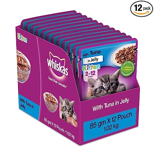 Whiskas Wet Cat Food | For Kitten | Tuna Flavour | Hydrating Tasty Meal for Cats