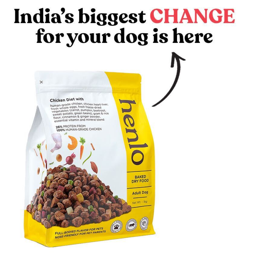 Henlo Baked Dry Food for Adult Dogs 100% human-grade ingredients Chicken Flavour