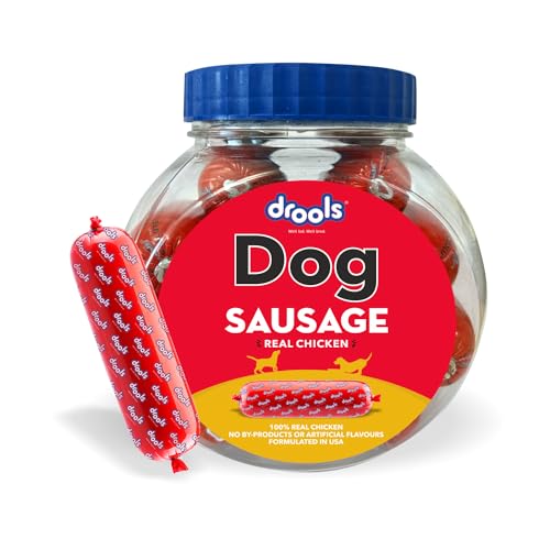 Drools All Life Stages Dog Treats Sausage Real Chicken 10Pcs Jar