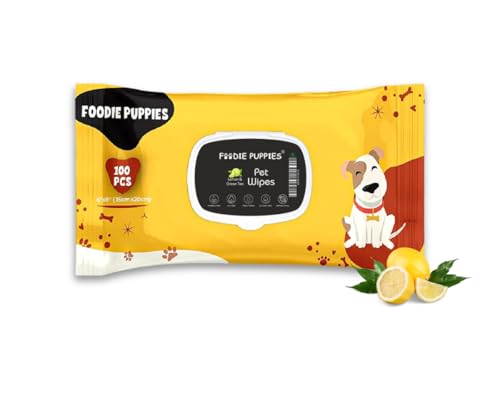 Foodie Puppies Anti-Bacteria 100 Pulls Pet Wet Wipes (Lemon & Green Tea) - 100 Wipes