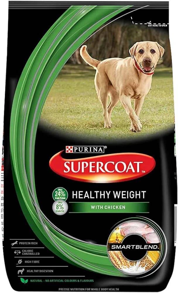 Purina Adult Supercoat Healthy Weight Dry Dog Food, Chicken, 3 Kg
