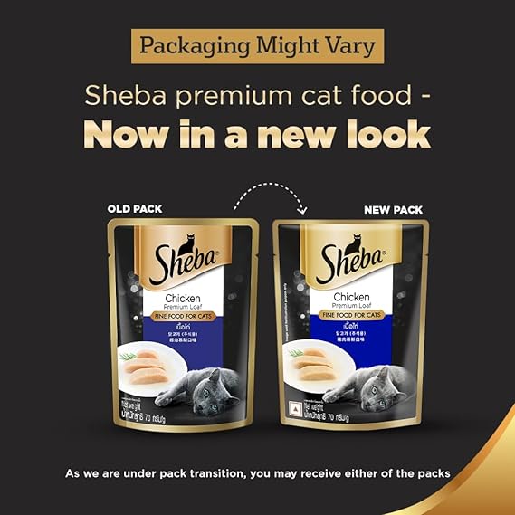 Sheba Rich Premium Adult (+1 Year) Fine Wet Cat Food, Chicken Loaf, Pack of 12