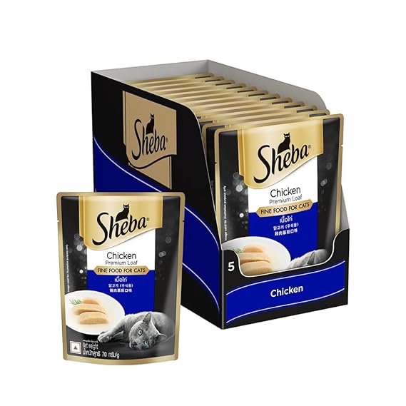 Sheba Rich Premium Adult (+1 Year) Fine Wet Cat Food, Chicken Loaf, Pack of 12