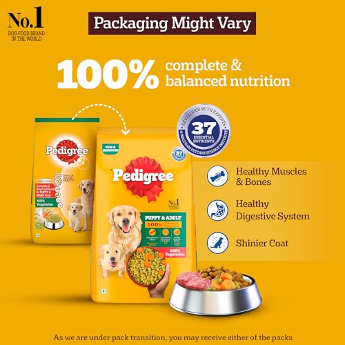 Pedigree Dry Dog Food | 100% Vegetarian Balanced Nutrition | For Puppy | Complete & Balanced Daily Nutrition
