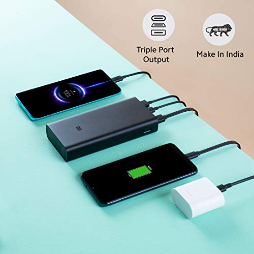 Mi Power Bank 3i 20000mAh with Black Triple Output and Dual Input Port