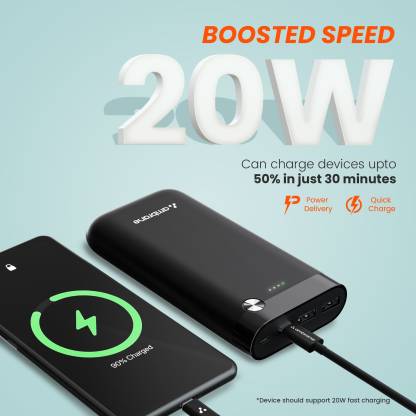 Ambrane 20000 Mah Power Bank 20 W Quick Charge 30