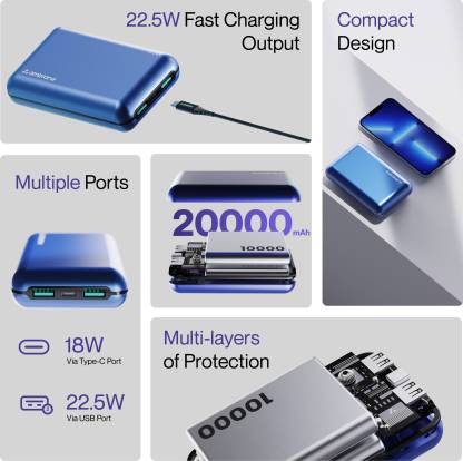 Ambrane 20000 Mah Power Bank 225 W Fast Charging