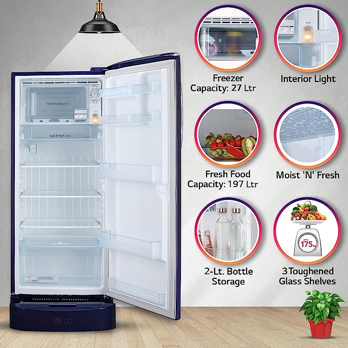 LG 224 L 4 Star Inverter Direct Cool Single Door Refrigerator