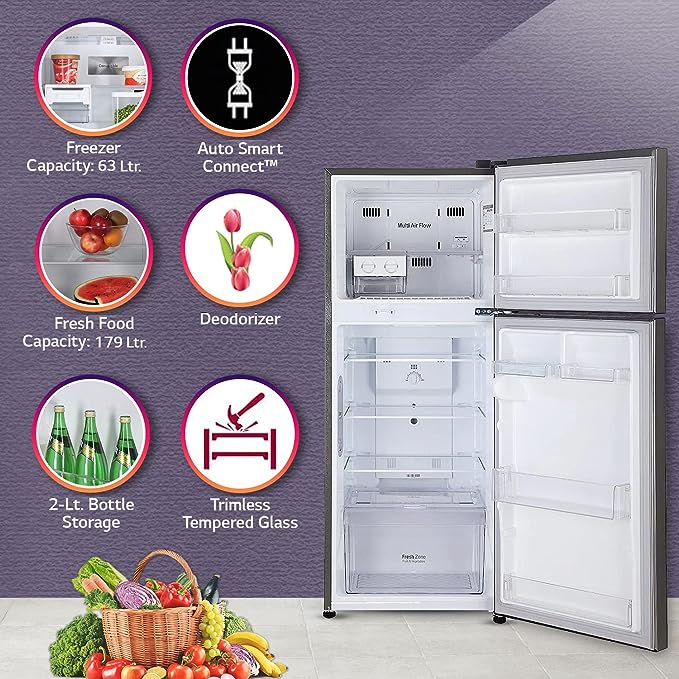 LG 242 L 3 Star Smart Inverter Double Door Refrigerator