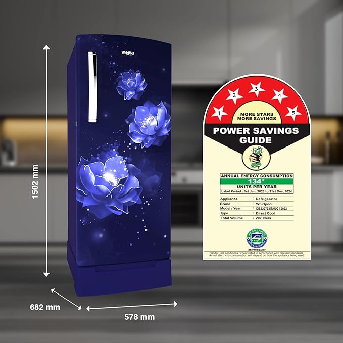 Whirlpool 207 L 5 Star Icemagic Pro Inverter Direct Cool Single Door Refrigerator