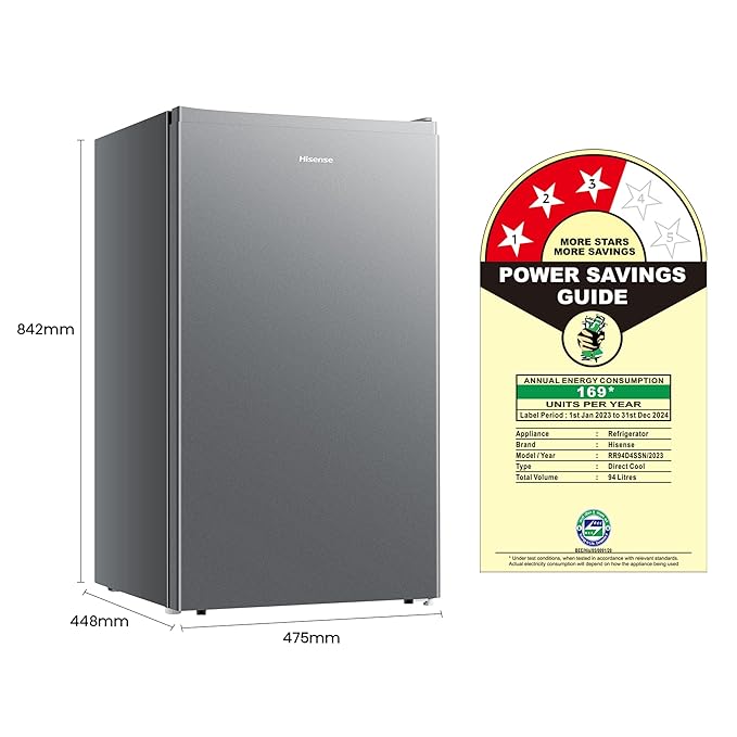 Hisense 94 L 3 Star Direct-Cool Single Door Mini Refrigerator