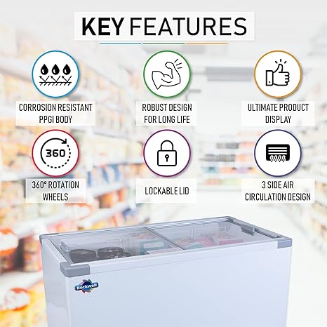 Rockwell 346 L Glass Top Deep freezer