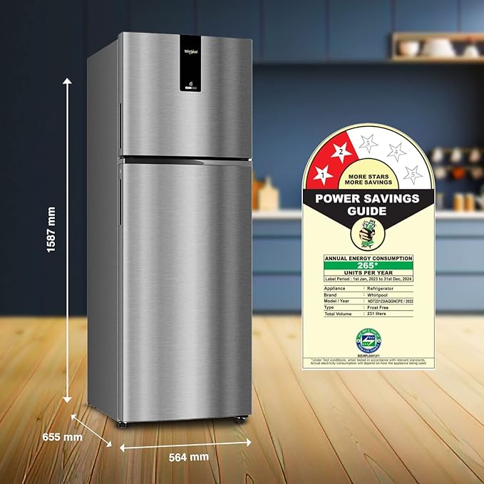Whirlpool 235 L 2 Star Frost Free Double Door Refrigerator