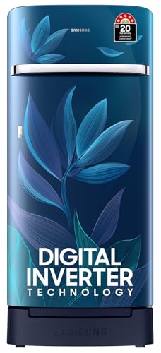 Samsung 189 L, 5 Star, Digital Inverter, Direct-Cool Single Door Refrigerator RR21D2H259U/HL, Base Stand Drawer, 2024 Model, Paradise Bloom Blue
