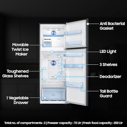 Samsung 322 L 3 Star Frost Free Double Door Refrigerator, 2024 Model