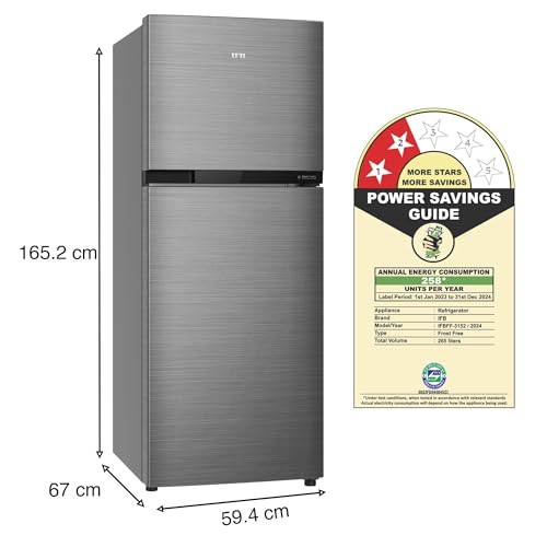 IFB 265 L 2 Star Frost Free Double Door Refrigerator, 2024 Model