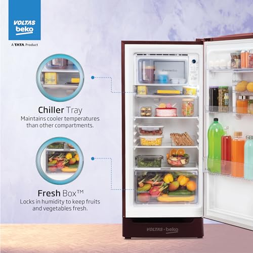 Voltas Beko, A Tata Product 183 L 5 Star Direct Cool Single Door Refrigerator, 2023 Model
