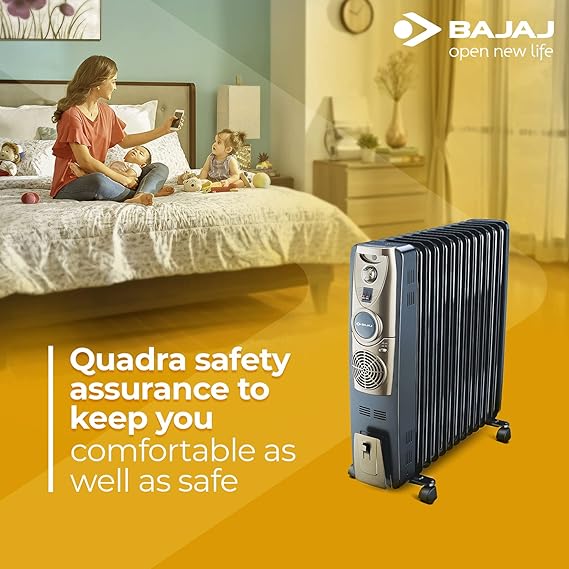 Bajaj 2000W OFR Room Heater With 400W PTC Ceramic Fan Heater