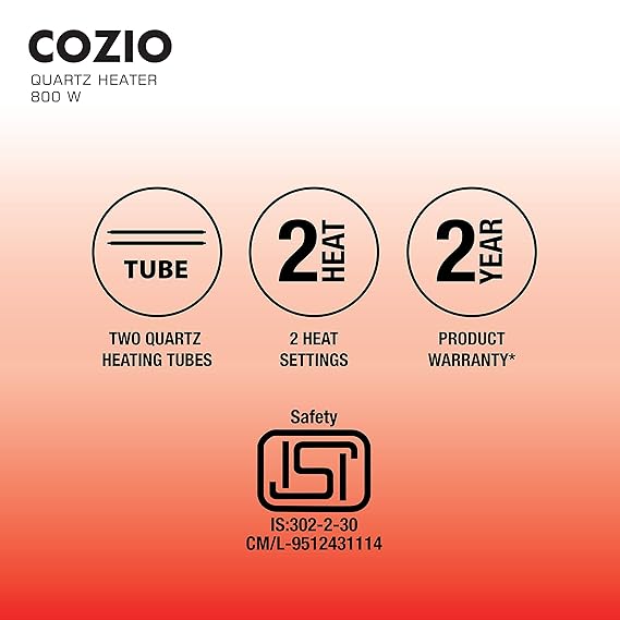 Havells 800W Cozio Quartz Room Heater