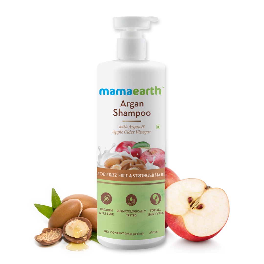 MamaEarth Argan Shampoo with Argan and Apple Cider Vinegar for Frizz-Free and Stronger Hair
