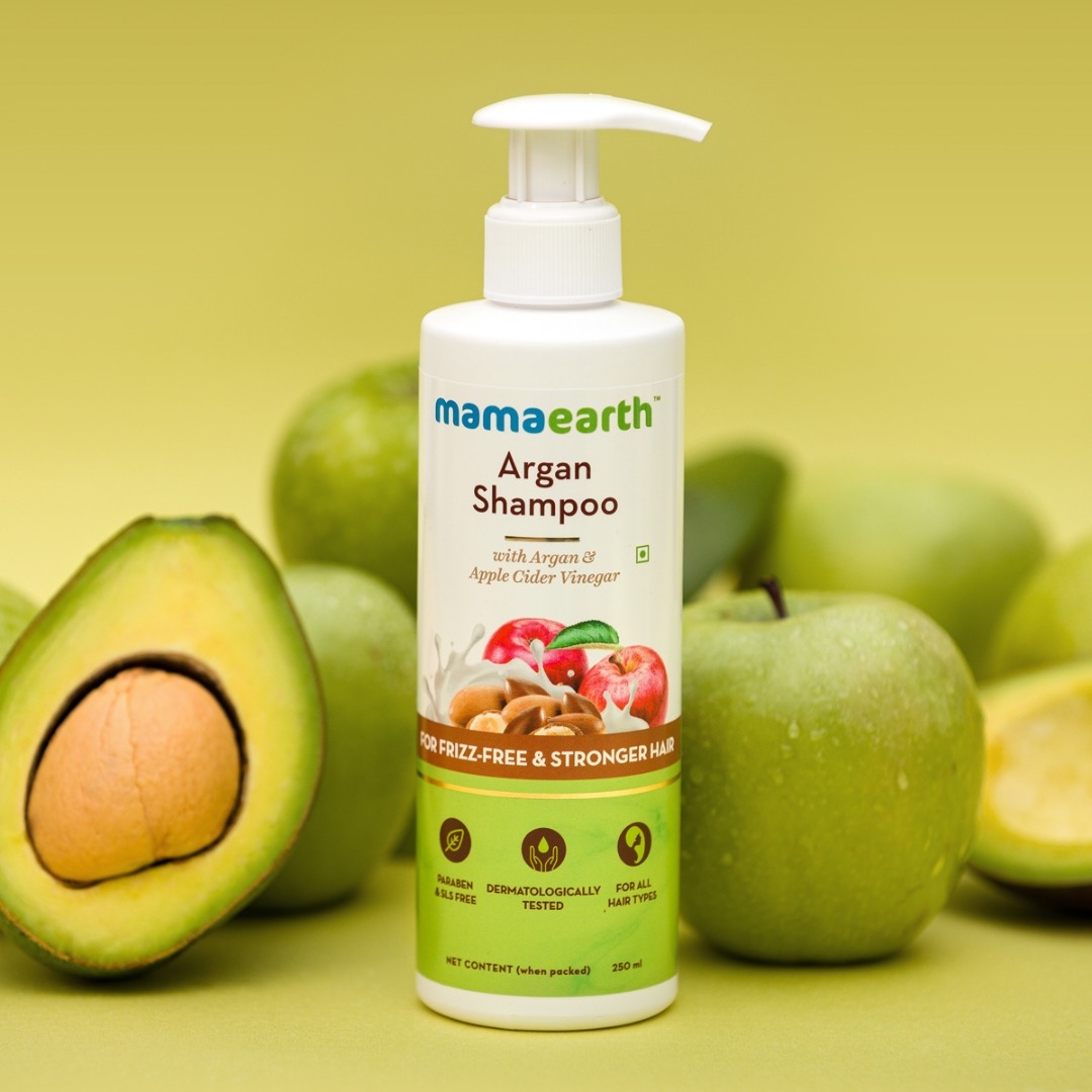 MamaEarth Argan Shampoo with Argan and Apple Cider Vinegar for Frizz-Free and Stronger Hair