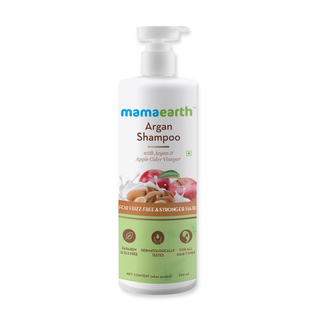 MamaEarth Argan Shampoo with Argan and Apple Cider Vinegar for Frizz-Free and Stronger Hair