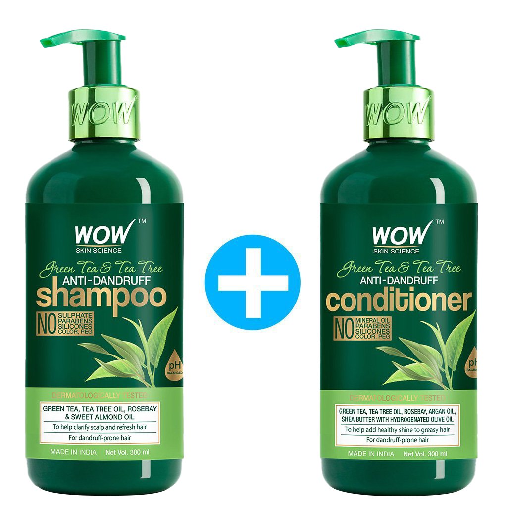 Wow Green Tea & Tea Tree Anti-Dandruff Shampoo