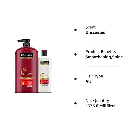 Tresemme Keratin Smooth Shampoo 1L + Conditioner 335ml