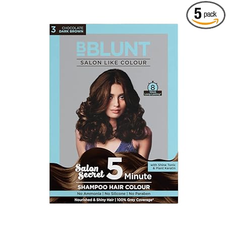 BBLUNT Chocolate Dark Brown 5 Minute Shampoo, Pack of 5