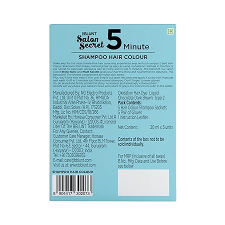 BBLUNT Chocolate Dark Brown 5 Minute Shampoo, Pack of 5