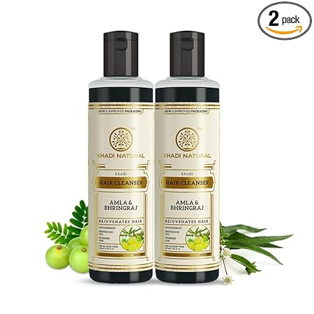 Khadi Natural Amla & Bhringraj Hair Cleanser Anti-Dandruff Shampoo, Pack of 2