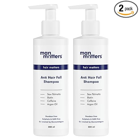 Man Matters Anti Hair Fall Shampoo For Men, Pack of 2