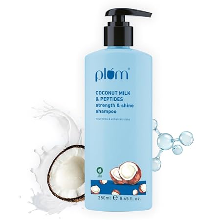 Plum Coconut Shampoo for Dull Hair with Coconut Milk and Peptides for Strong & Shiny Hair