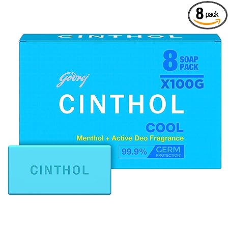 Cinthol Cool Soap, 100gm, Pack of 8