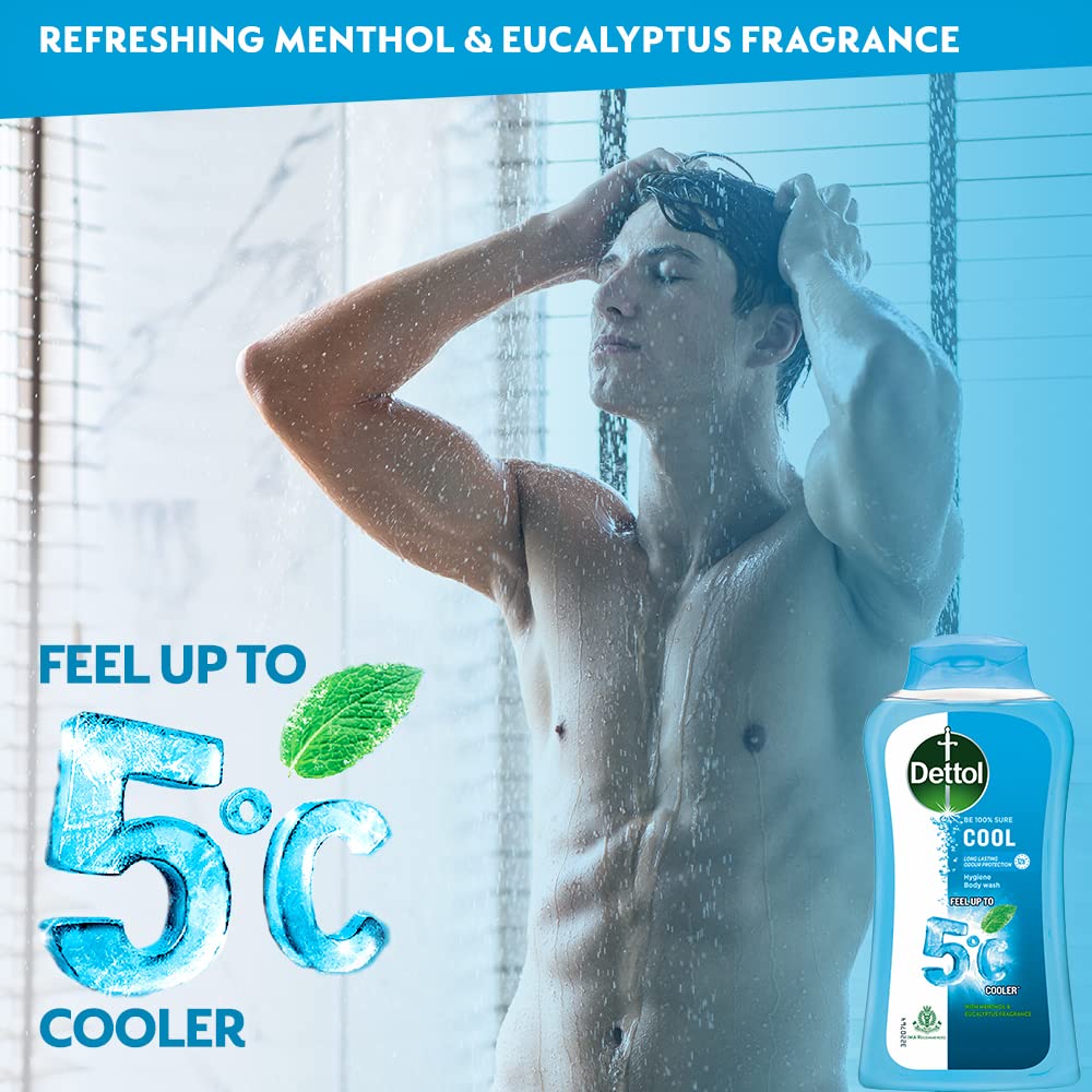 Dettol Body Wash and Shower Gel for Women and Men Cool